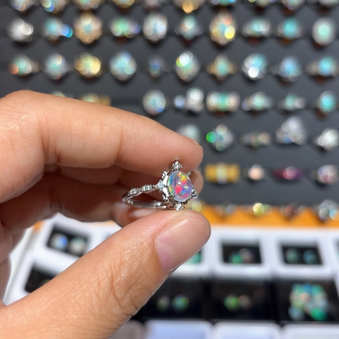 欧泊银S925镶嵌戒指