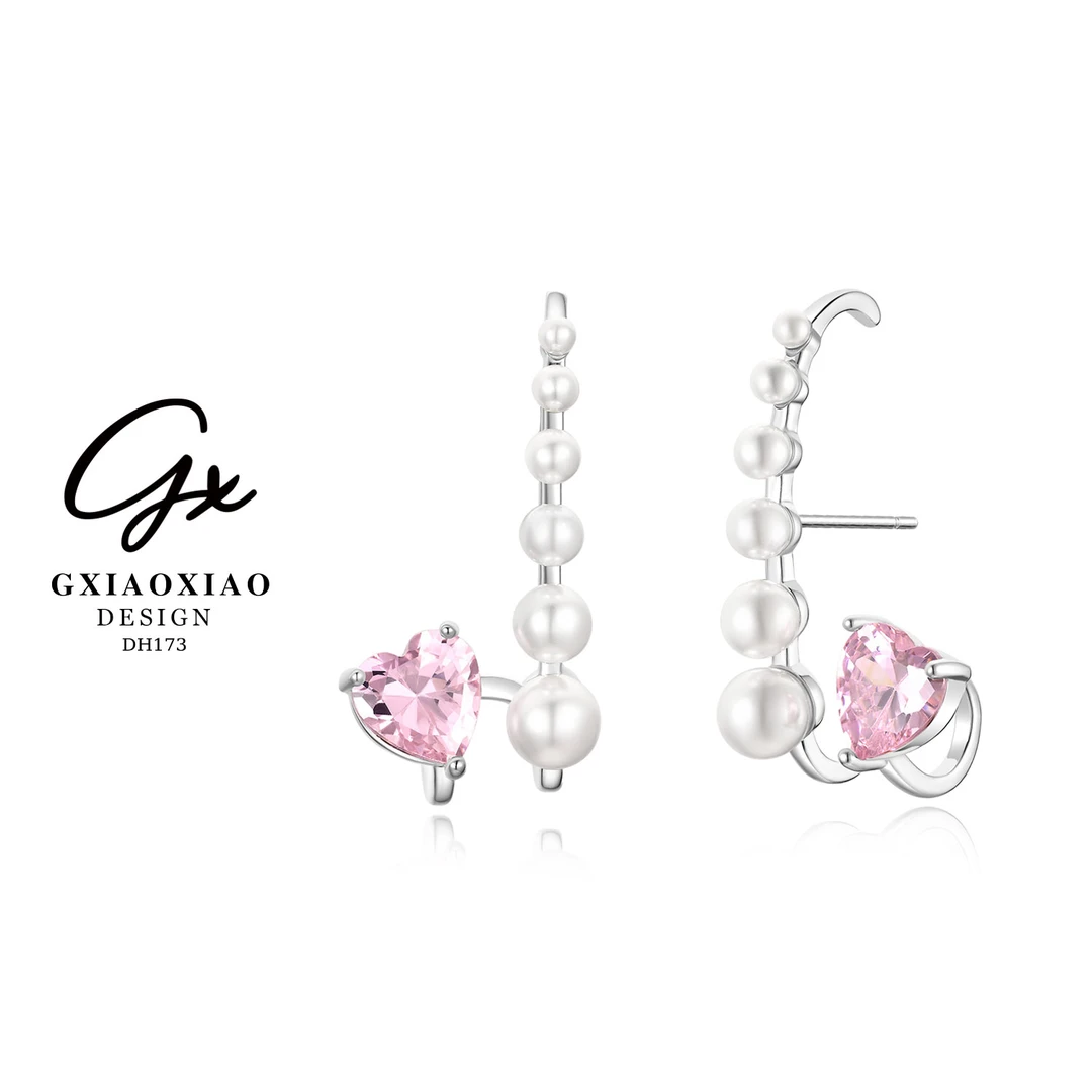 G XIAOXIAO 镀K金 设计师款气质精致爱心耳环 DH173