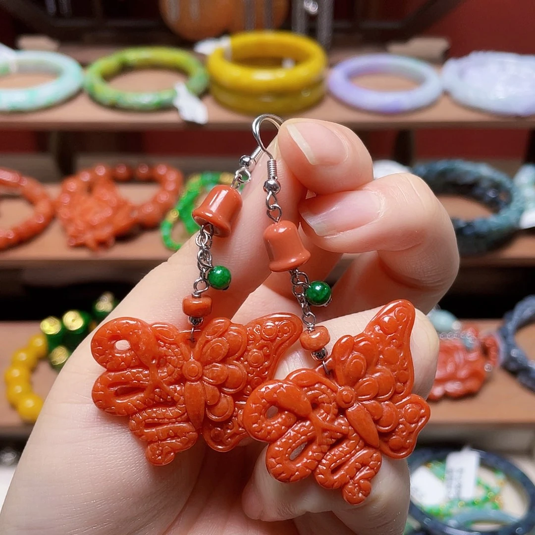 翡翠未镶嵌耳饰饰品