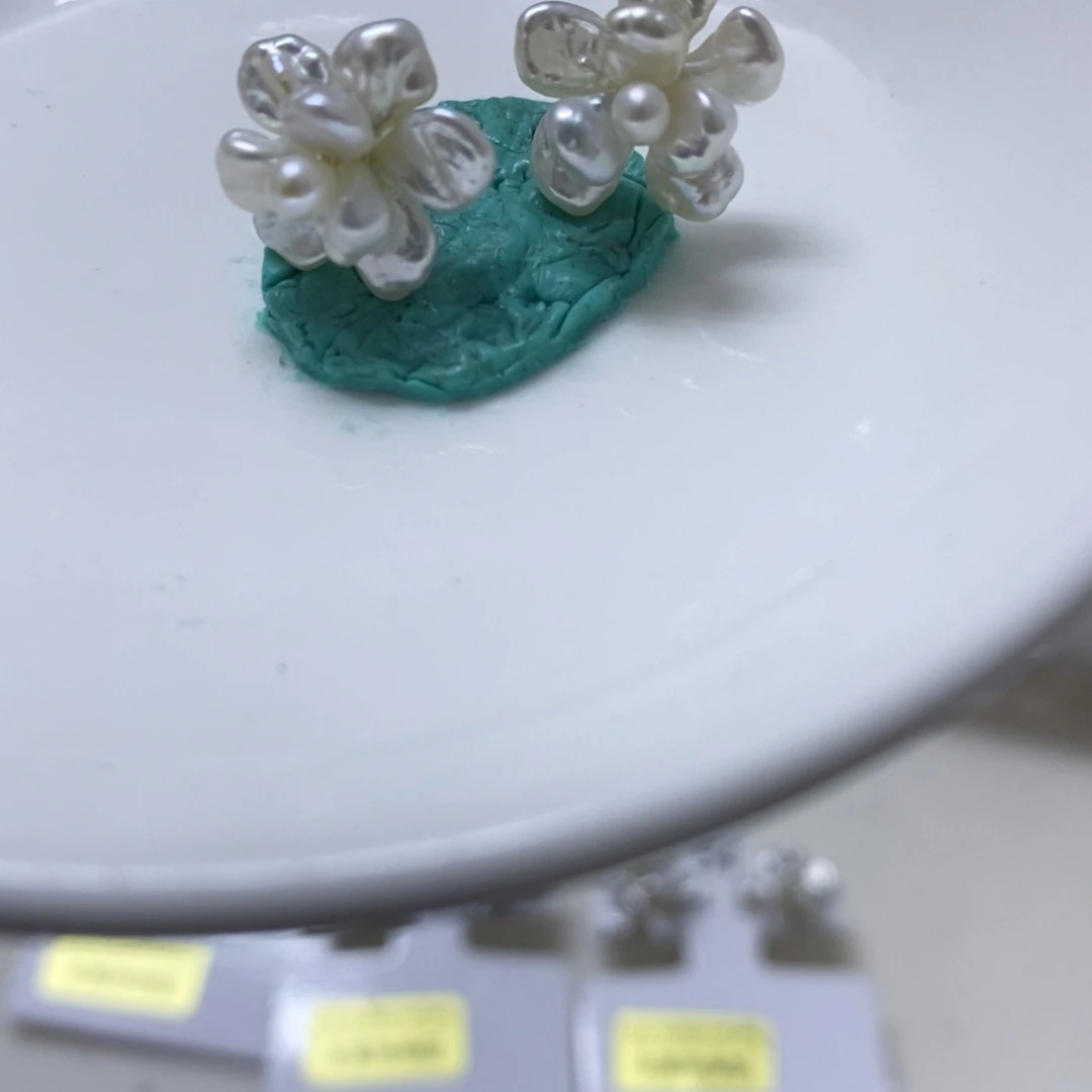 睿***家耳钉合金淡水珍珠