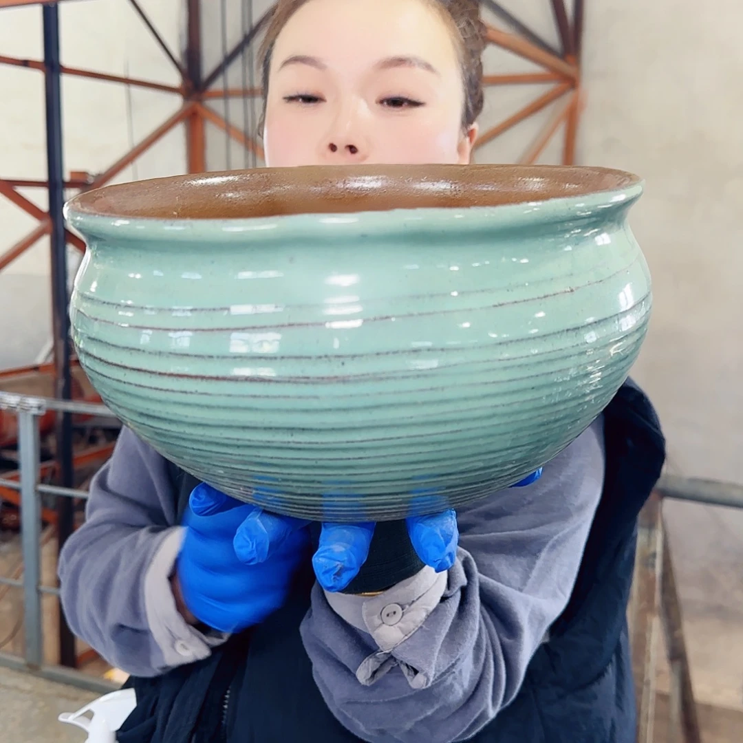 紫砂花盆高14口24