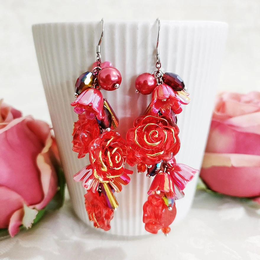 铜合金琉璃耳饰 民族风纯手工耳坠气质耳环1017