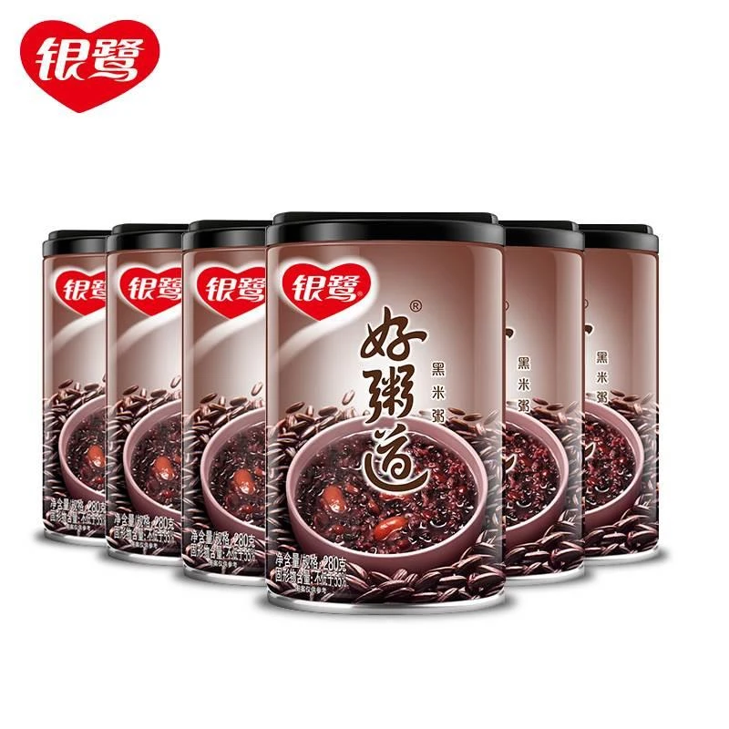 银鹭八宝粥 好粥道(黑米粥)小罐整箱散装280g*6罐正品即食银路