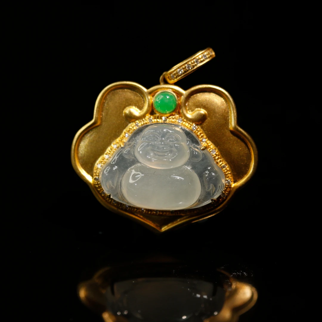 14天然缅甸翡翠A货18k佛/800067/上海嘉禾拍卖