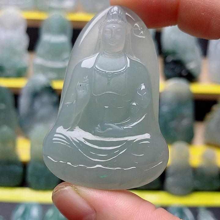 翡翠未镶嵌吊坠(不含链)素衣观音
