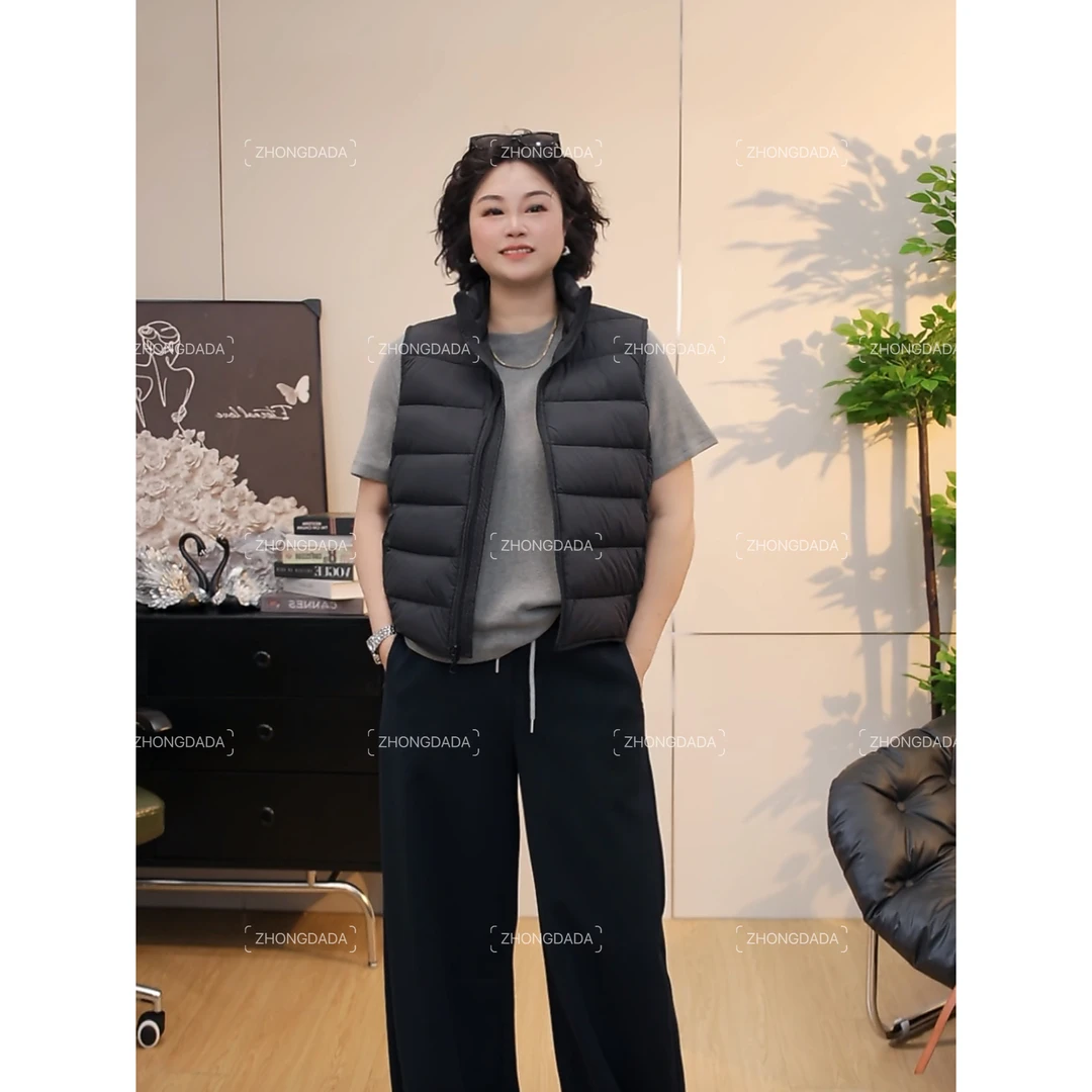 ZHONG大大【】2025冬季轻薄短款保暖立领马甲外套12066