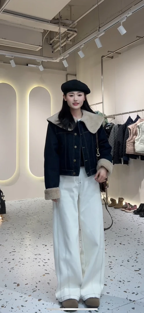 【Az-羽绒服】冬款90白鸭绒牛仔羽绒服