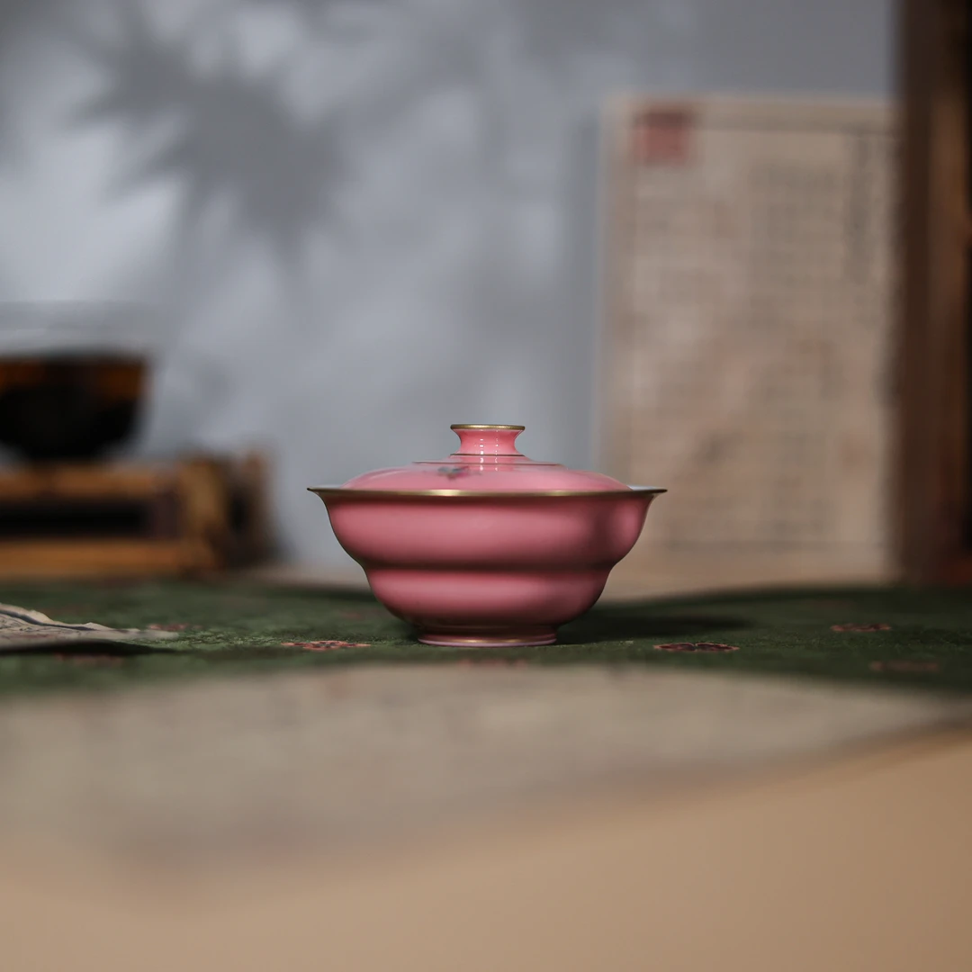 樱粉蝶恋花葫芦盖碗（画片随机）（华隐S1154）