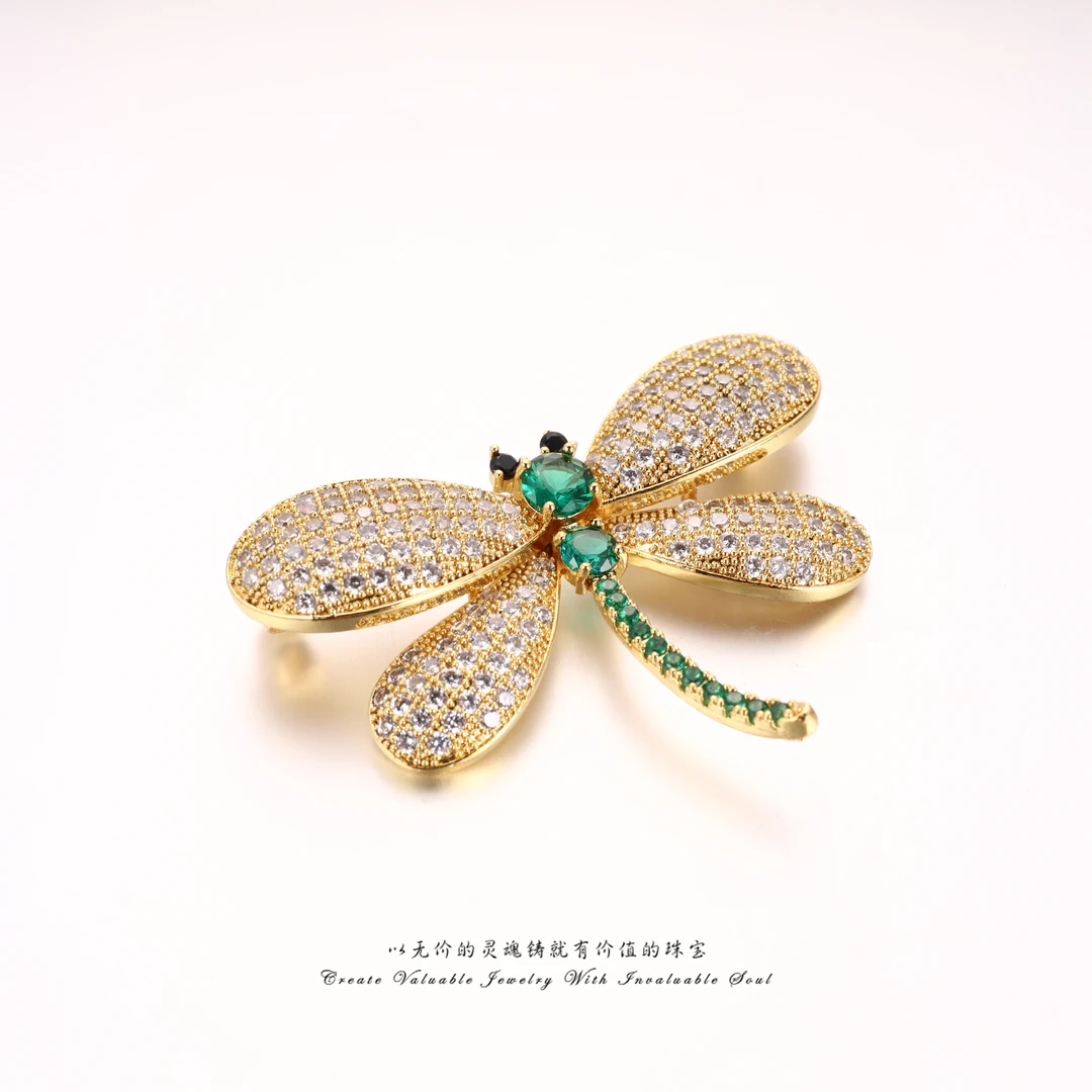 铜合金合成锆石胸针 【Lisa Nik】美·蜻蜓镶嵌胸针 LSK-C-31017