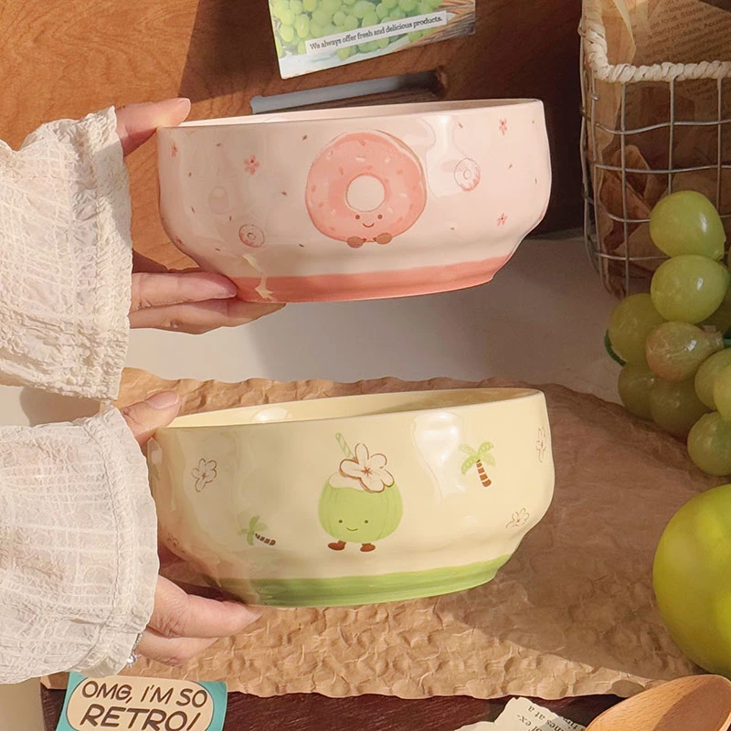 2025新款陶瓷餐具釉下彩家用6英寸米饭碗面碗汤碗可爱网红可微波