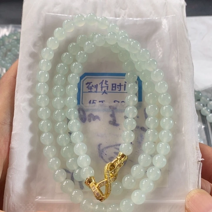 未镶嵌定制翡翠缅甸翡翠a货冰晴浅果绿手链项链卡7
