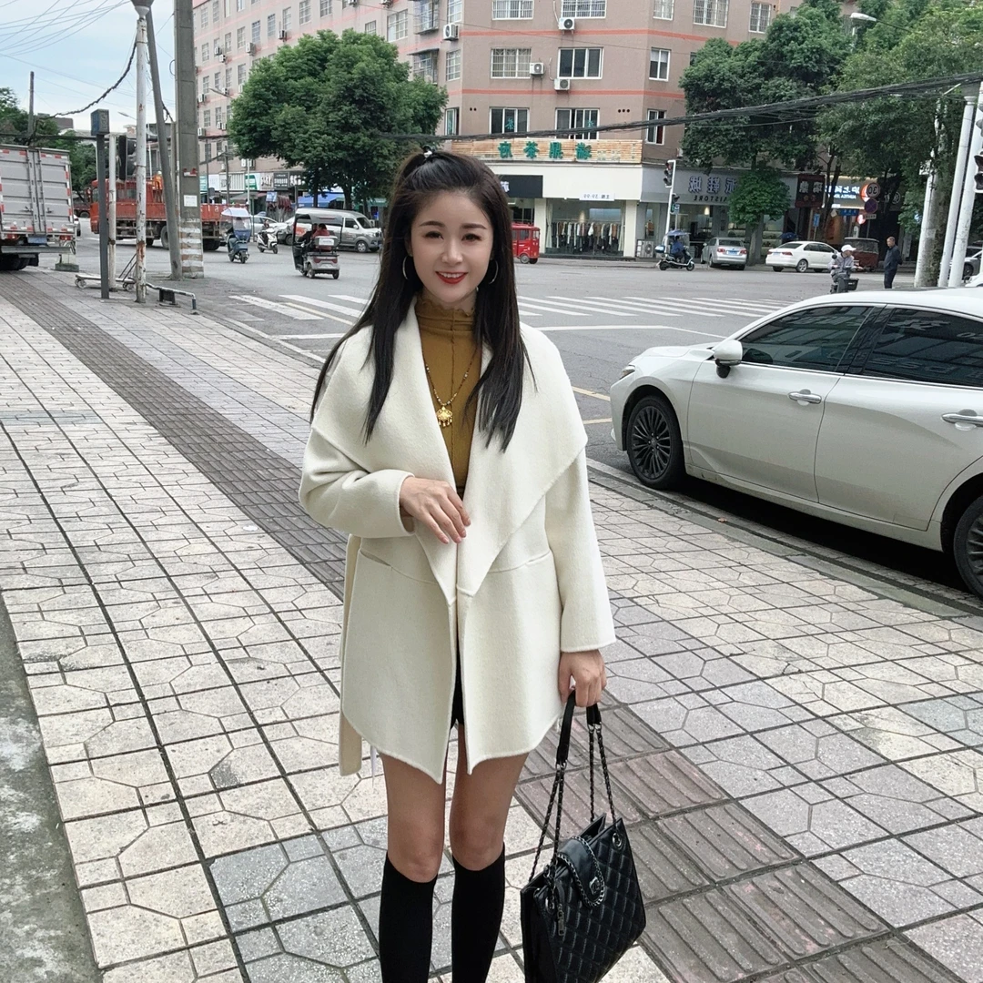 轻奢气质翻领全羊毛大衣