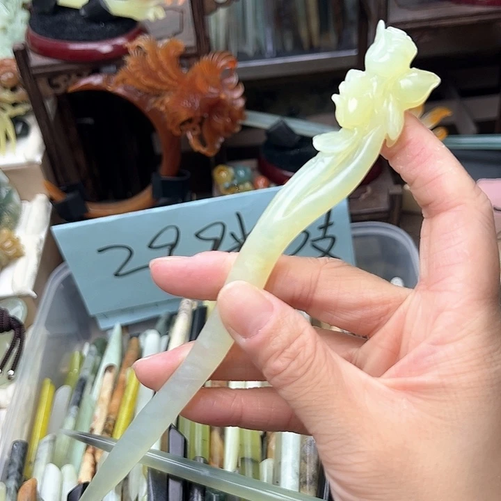蛇纹石玉未镶嵌发簪