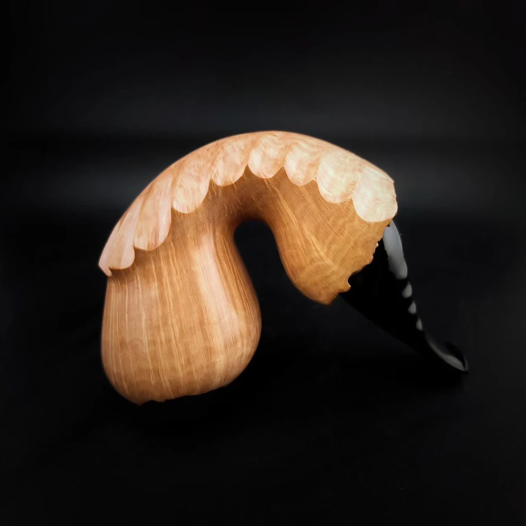 SS原木色手工反式葫芦石楠木大气室烟斗（19*37）