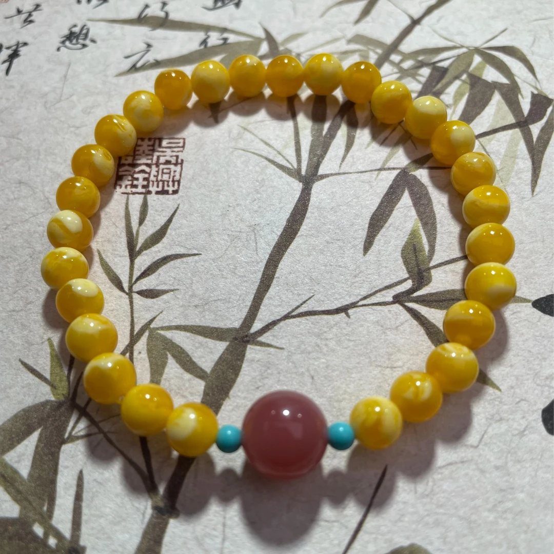卡6  藏族精工打磨精美红带花