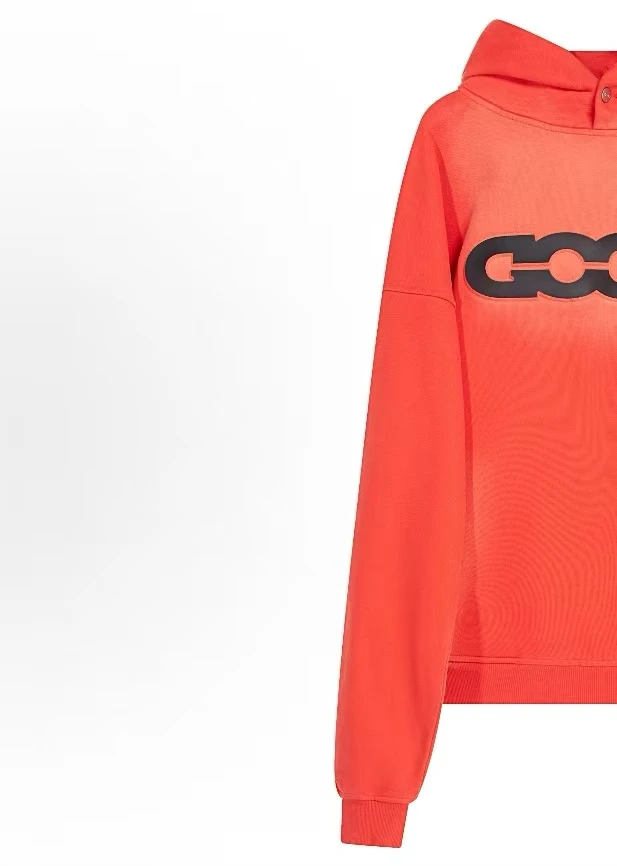 G79何包鼓鼓工作室GOOD喷色立体纯色字母连帽卫衣男女同款 水洗红