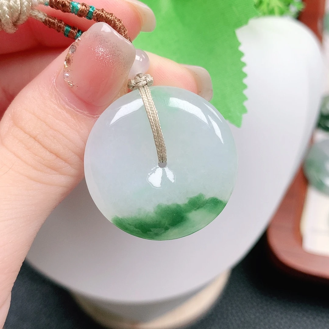翡翠未镶嵌颈饰平安28.8-5.9