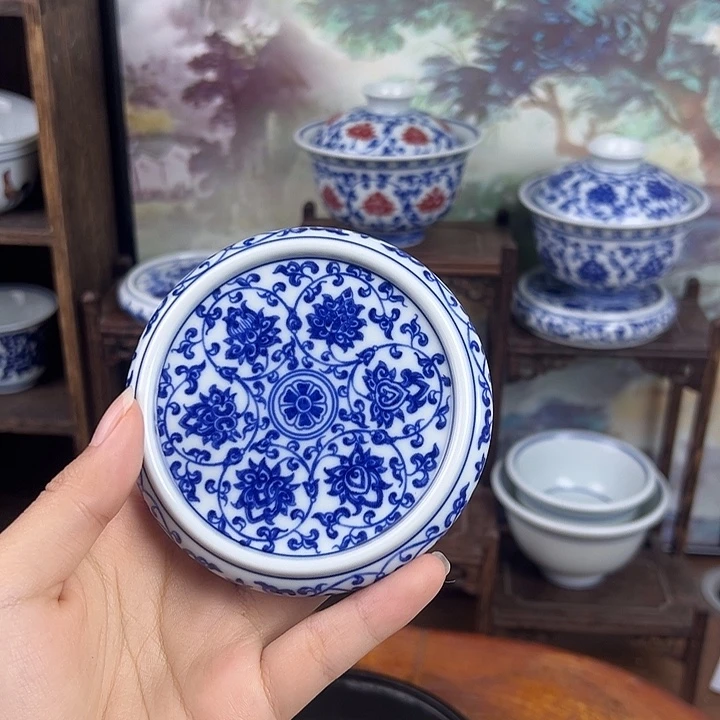 其他瓷缠枝莲盖置