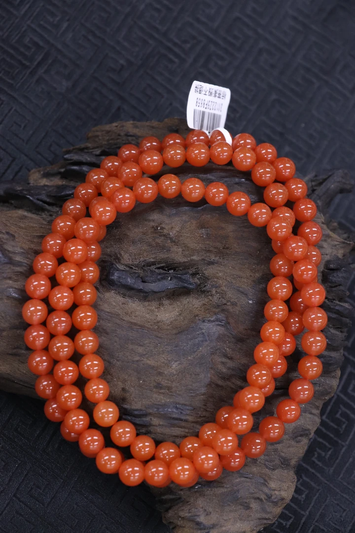 原矿无优化天然南红保山西山杨柳多圈7mm左右手工珠介意慎拍