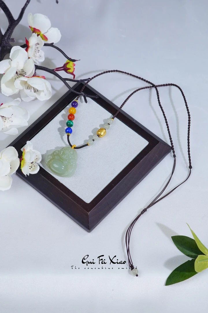 【diy】天然和田玉吊坠弥勒佛公*多样性发其一（赠绳）
