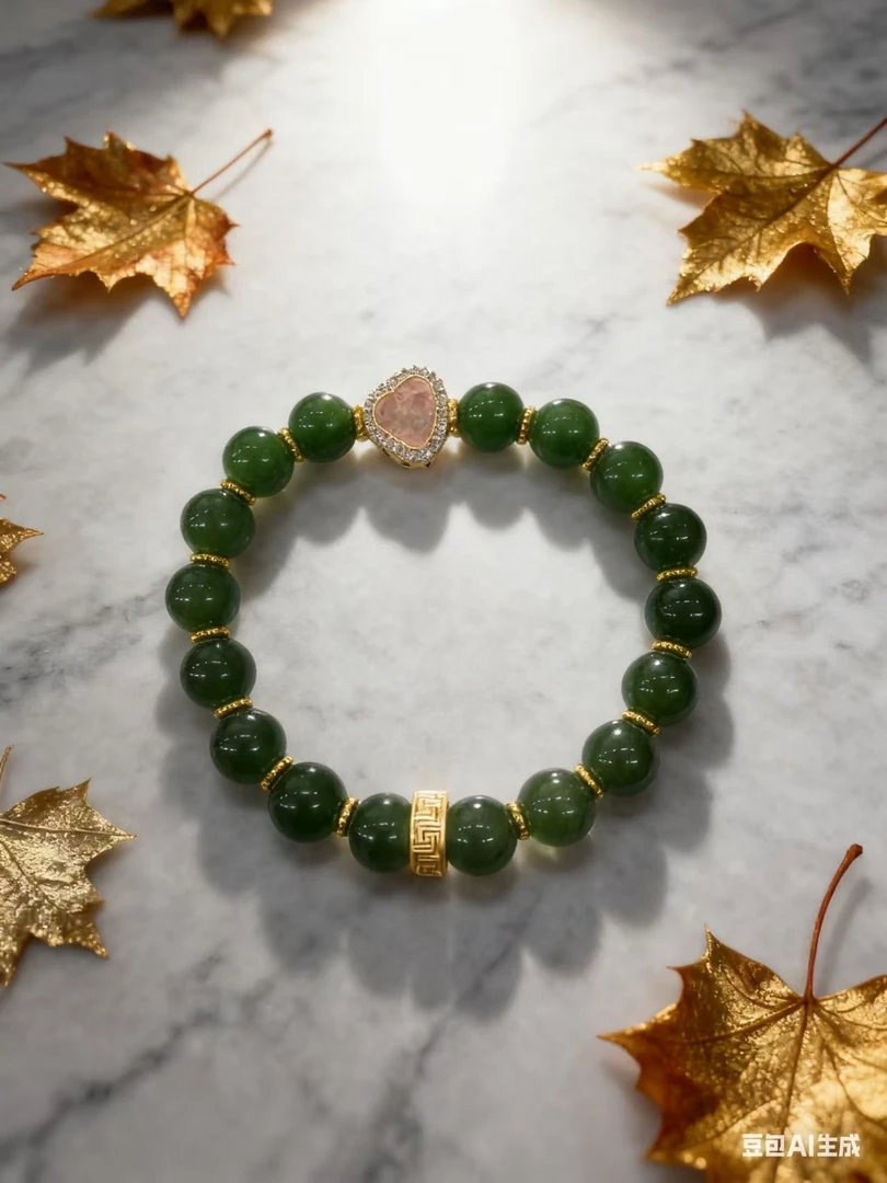 HTY-008碧玉古风转运单圈手串轻奢小众手串