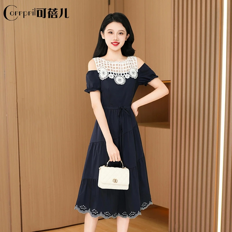 【可蓓儿】广州十三行气质连衣裙女夏2025新款今年流行减龄显瘦裙子