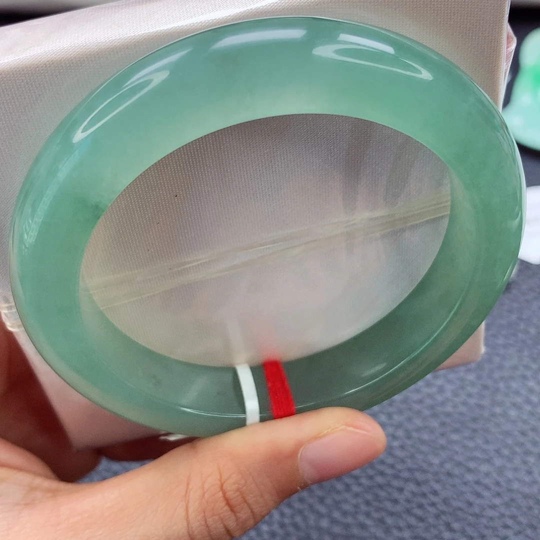 未镶嵌手镯翡翠53.8 绿光森林