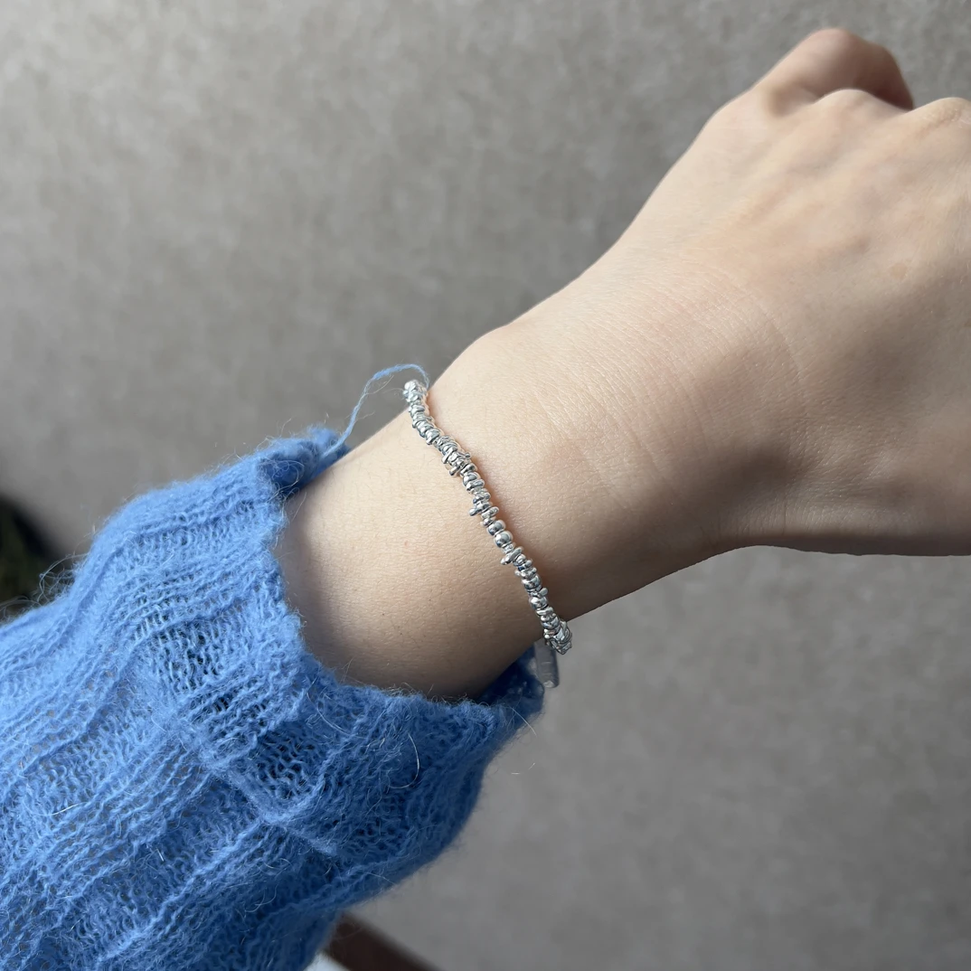 925银手链 925纯银手链  平安富贵 小众百搭时尚手工手链