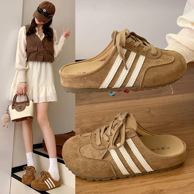 2025春秋季新款时尚百搭内增高半托拖鞋