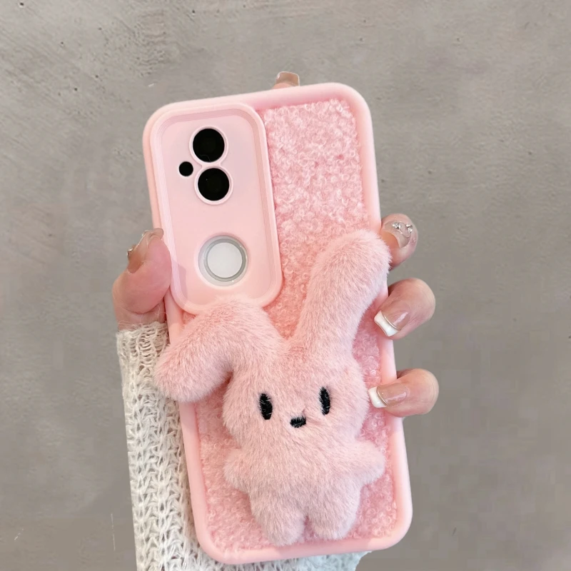 适用vivos20手机壳秋冬毛绒立体兔子s20pro套新款全包防摔女款ins