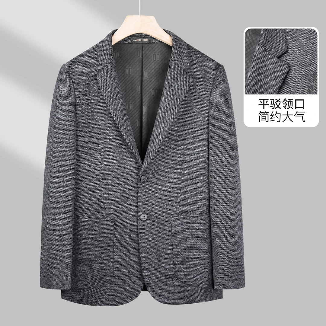 2025新款秋冬中年男士西装休闲外套爸爸装时尚单西毛呢西服【6635】