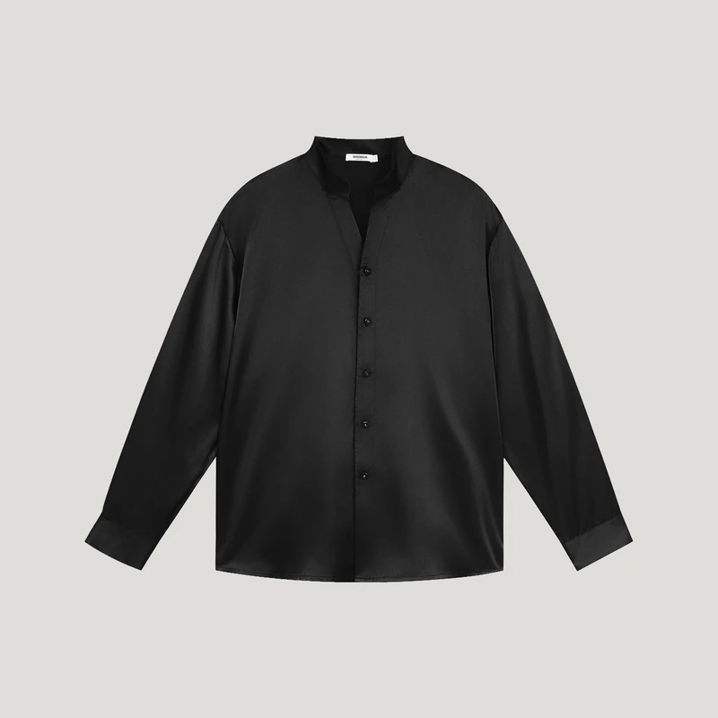 BODYDREAM【桑蚕丝】男生新款衬衫夏季简约休闲百搭薄款透气衬衣潮