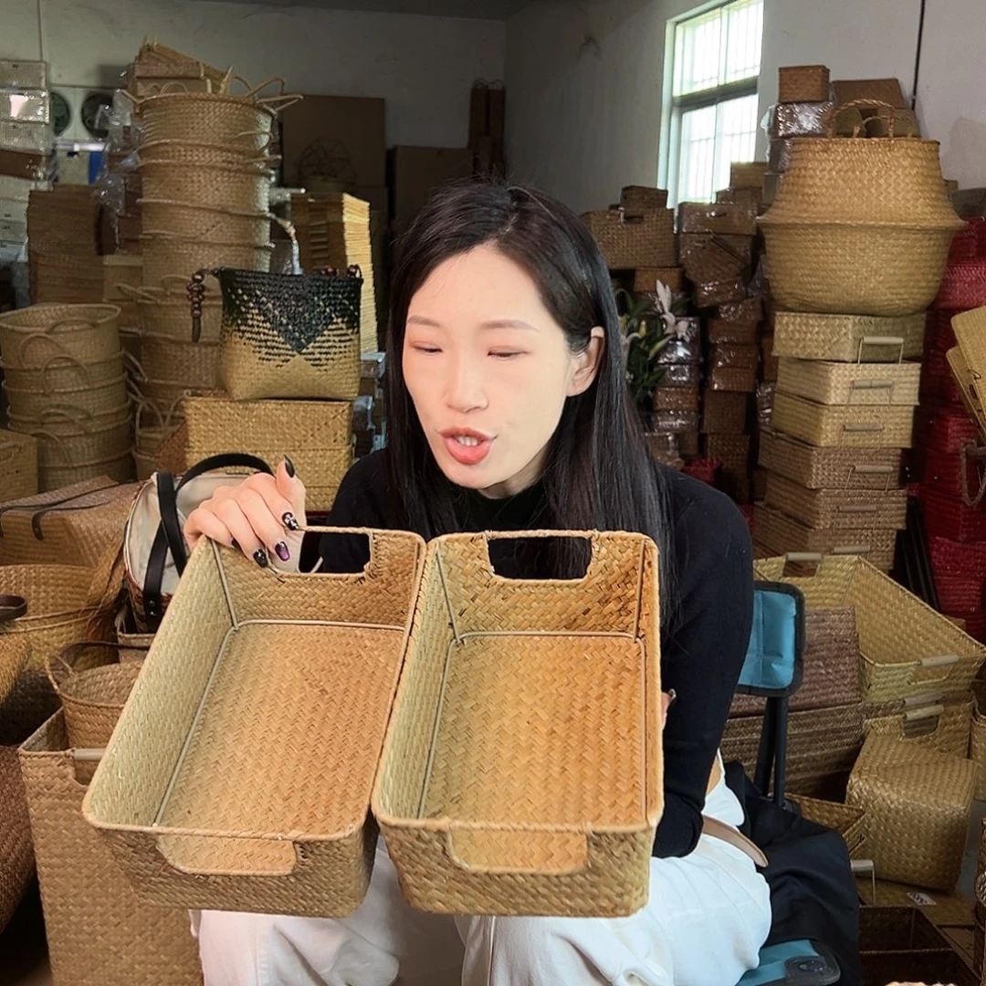 草编草编包/草编收纳盒带瑕疵