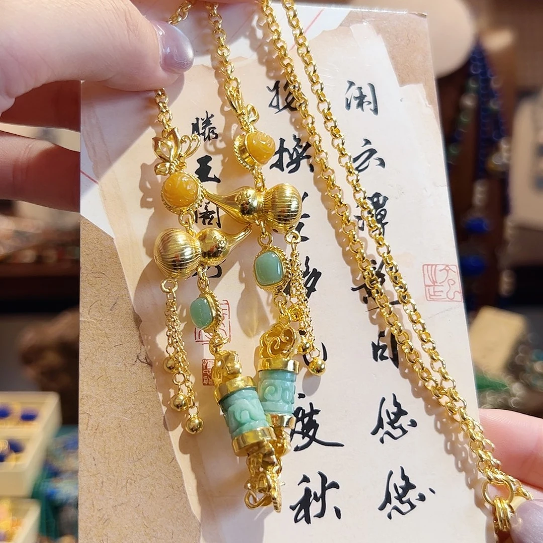翡翠银S925镶嵌项链项链