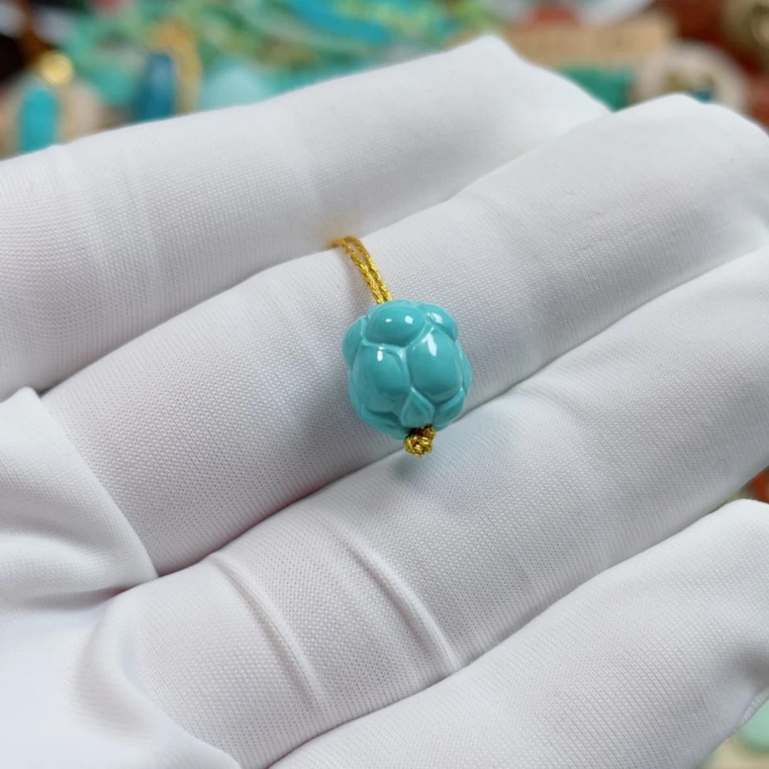 未镶嵌绿松石珠宝奇石8.8m并蒂莲花