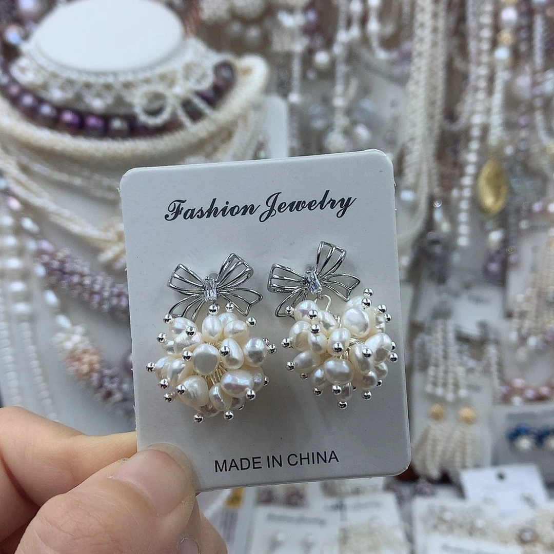 项链耳饰淡水珍珠银S925镶嵌