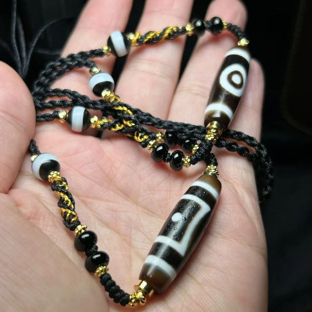 【曹美丽精选】H91027-玛瑙DIY脖挂（星辰天地）多样性发其一-37*11mm