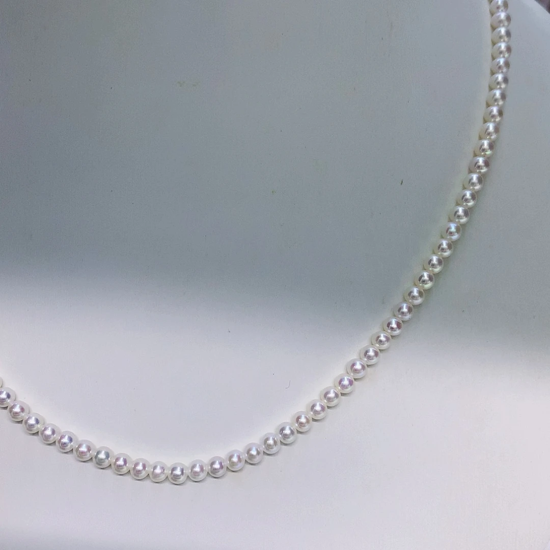 银S925镶嵌项链淡水珍珠