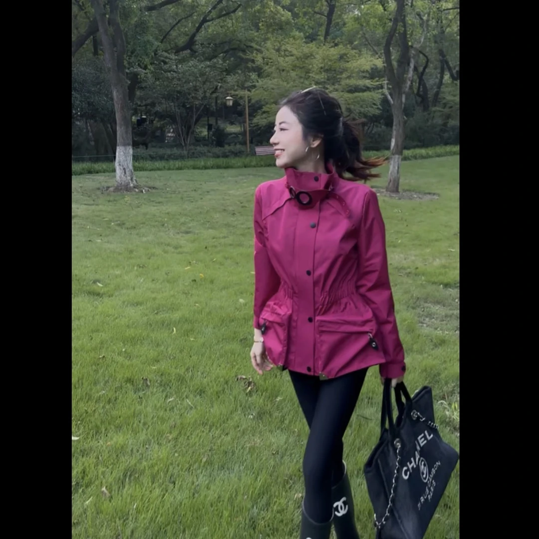Honey Slurp【天美】6063 高级感纯色立领长袖外套 女款