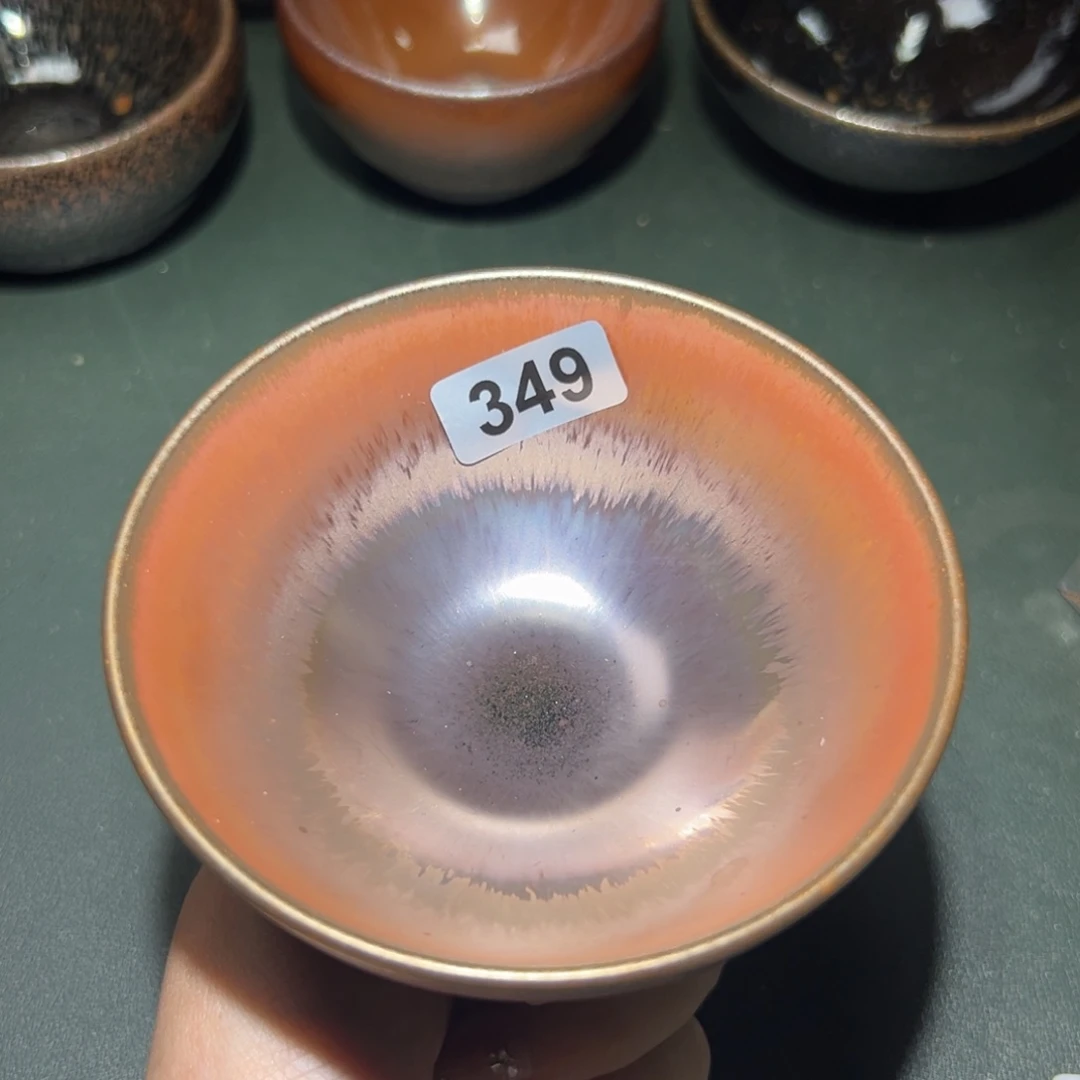 蓝***虫茶盏全手工原矿原釉建盏