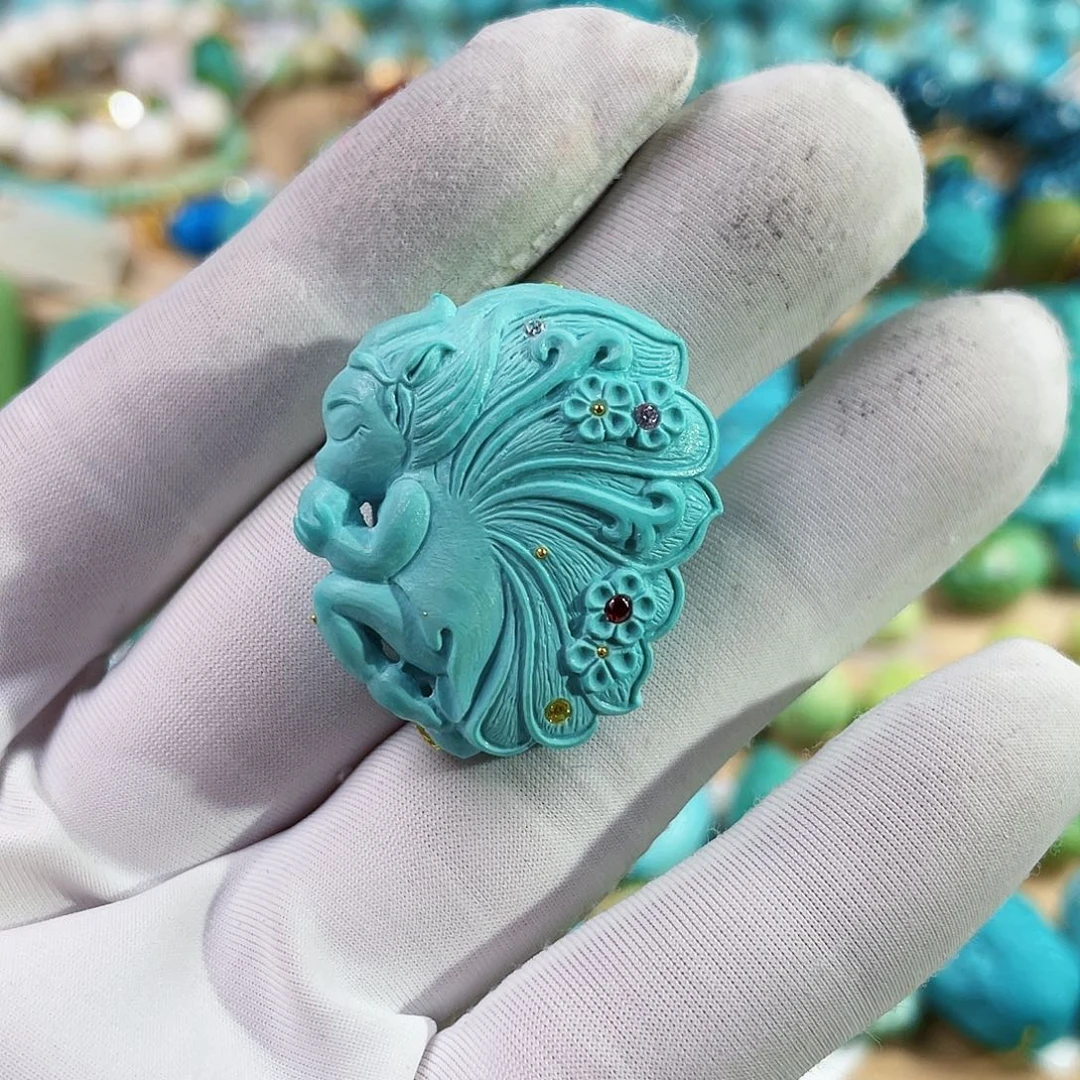 绿松石未镶嵌珠宝奇石