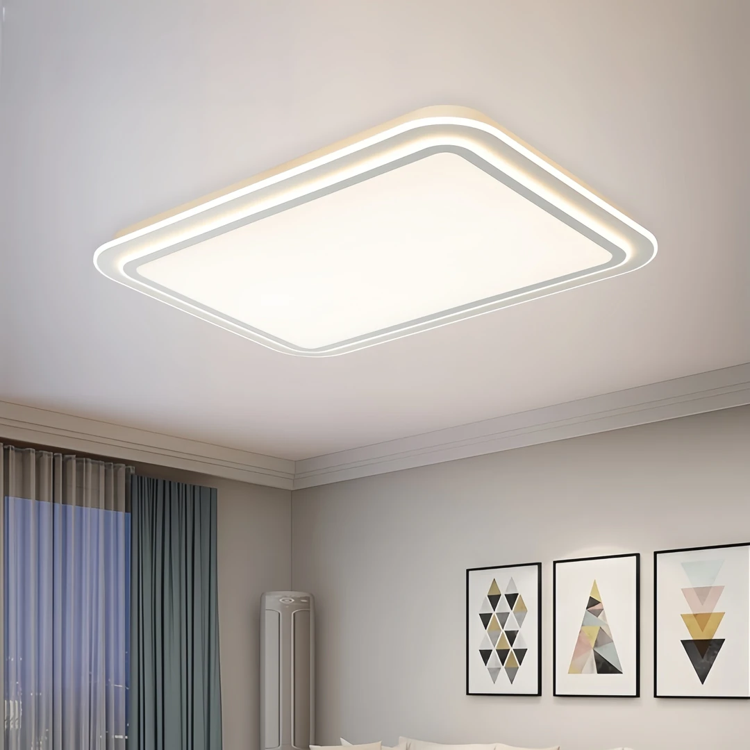 阳台客厅节能奶油风可遥控吸顶灯圆形灯饰主卧室简约风格