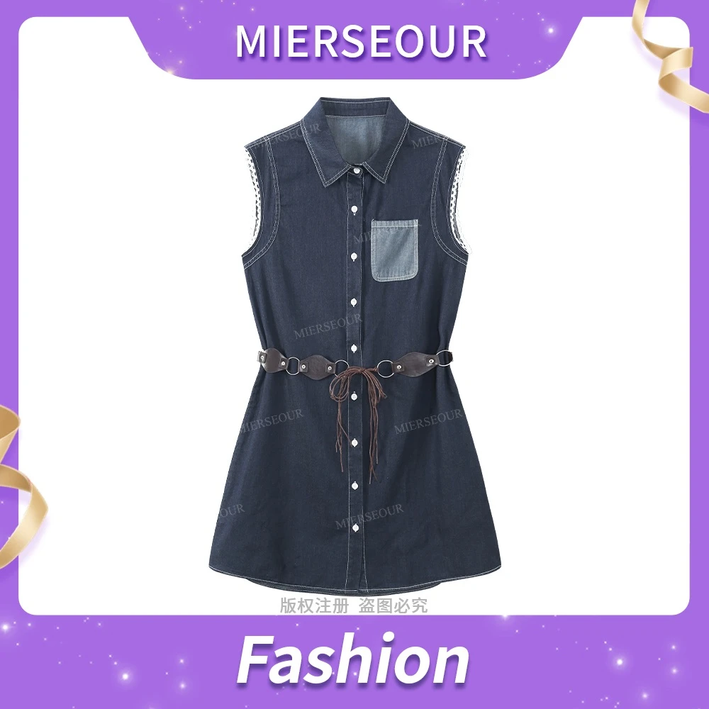 牛仔连衣裙设计感小众无袖夏季新款收腰显瘦夏季女士设计师88167