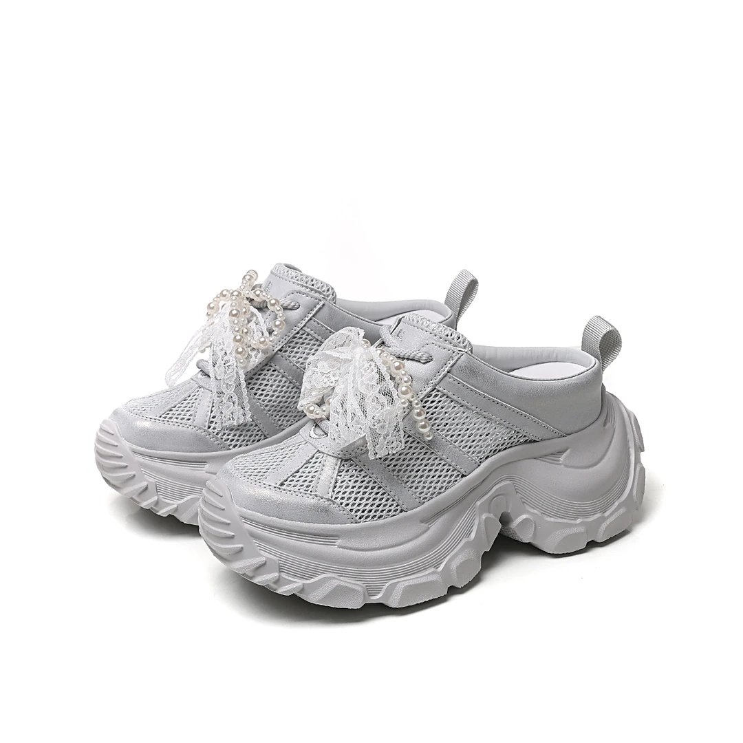 增高9CM2025夏季新款女鞋时尚百搭厚底小个子休闲老爹半托1884