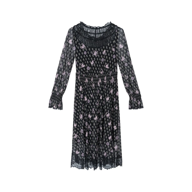 【专柜折扣】她翼夏季连衣裙蕾丝碎花显瘦气质轻奢AA0343333141