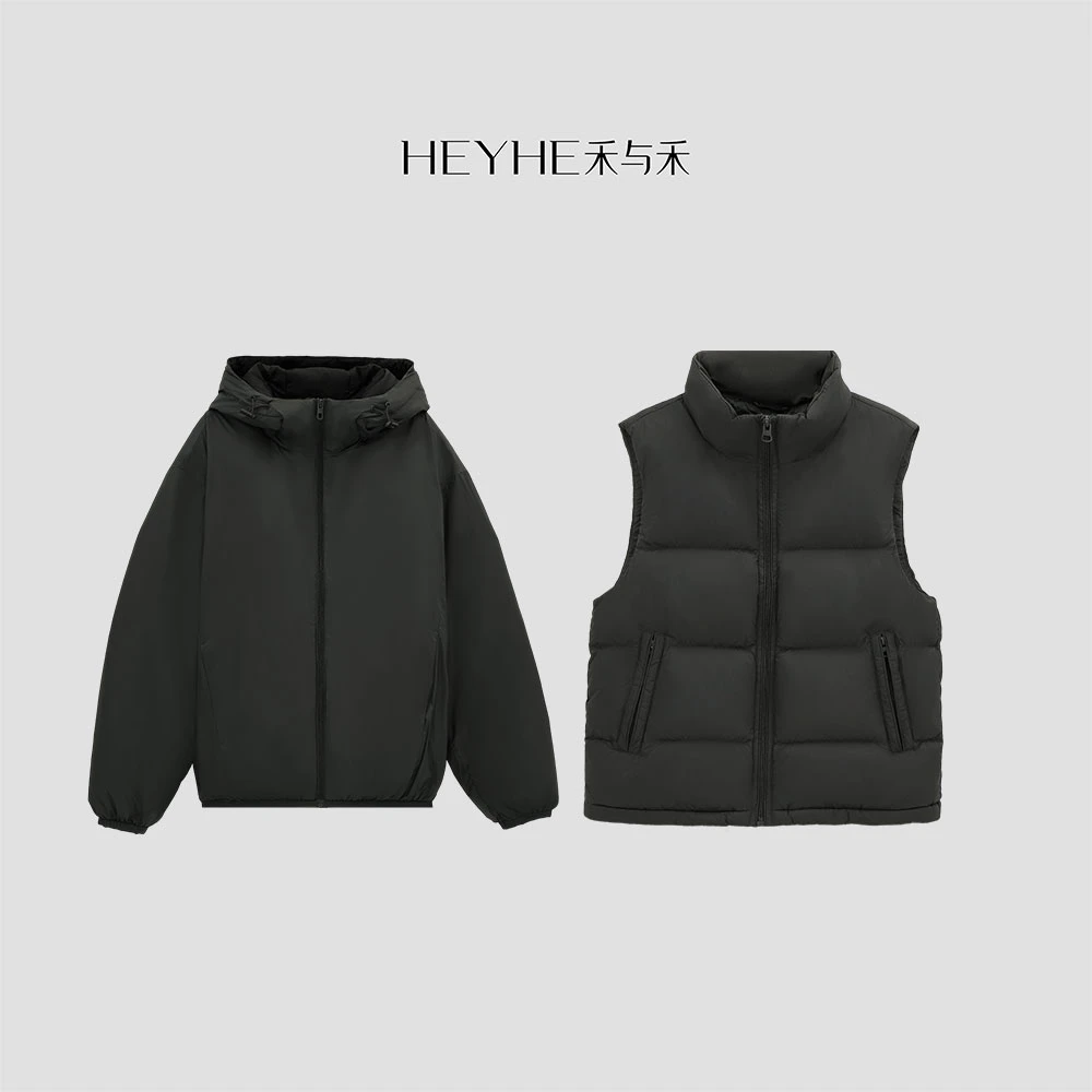 小禾男装【青岩羽绒】90白鸭绒蓬松饱满锁温保暖男士加厚羽绒套装