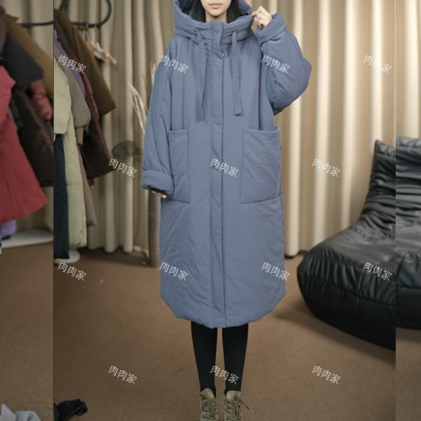 肉肉 2024秋冬新款百搭高级纯色遮肉显瘦纯色高级棉服外套