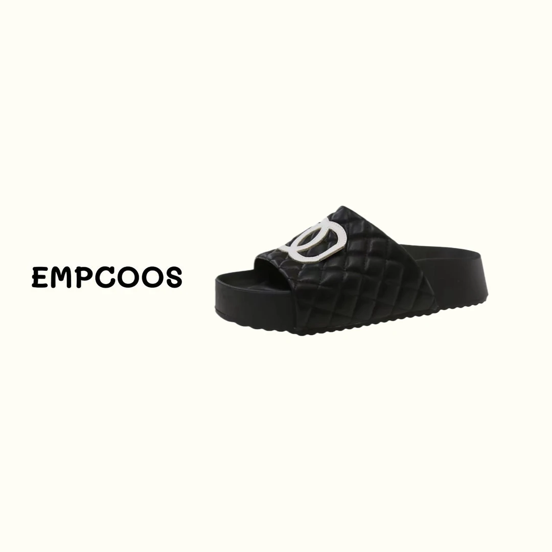 【EMPCOOS 】2025年夏季新款厚底小香风一字凉拖鞋T128