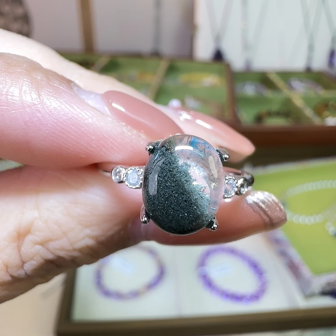 手串水晶未镶嵌绿幽灵戒指