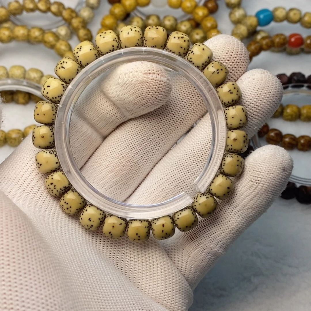 手串星月菩提9-8双留白半壁微氧化